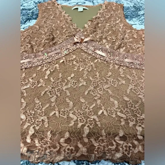 ❌SOLD Y2k Merona Lace & Sequin Sleeveless Blouse - Size S - Picture 6 of 9